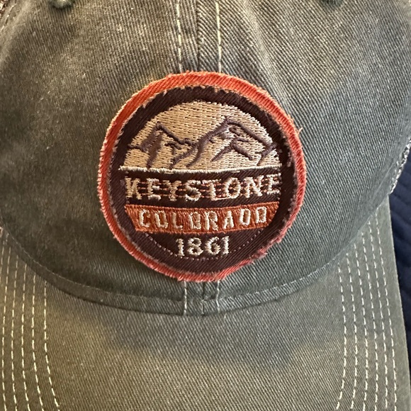 Green and Tan Trucker Hat with Mesh Back - Picture 2 of 5